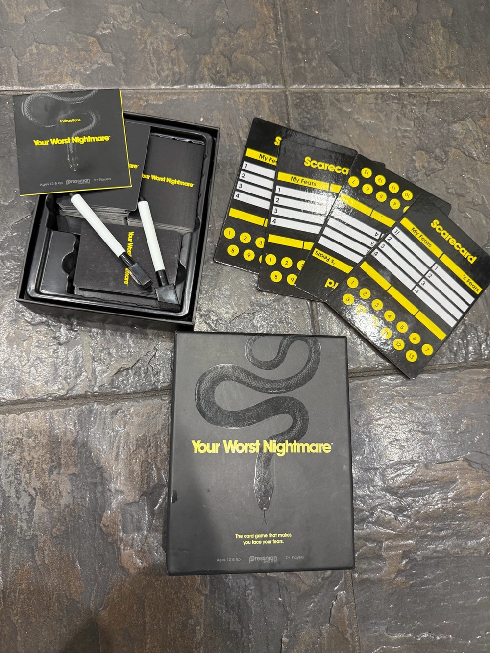 Your Worst Nightmare Card Game Pressman Fear Ranking Party Game